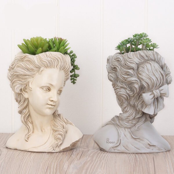 Succulent Plant Flower Pot The Head Of Elegant Greek Goddess Bonsai Planter Garden Pots Hand Crafts Home Desktop Decor