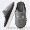 Home Slippers For Men Thick-soled Color-block Letters Fluffy Fleece  House Shoes Winter Indoor Warm Slip On Floor Bedroom Slipper - Image 7