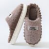 Home Slippers For Men Thick-soled Color-block Letters Fluffy Fleece  House Shoes Winter Indoor Warm Slip On Floor Bedroom Slipper - Image 8