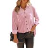 Women's Solid Color Long-sleeved Cardigan Single Breasted Casual Shirt - Image 5